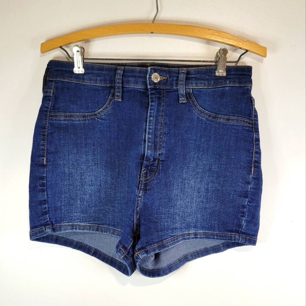 Wild Fable Shorts Womens Size 10/30R Highest Rise Denim Jean Dark Wash Blue.